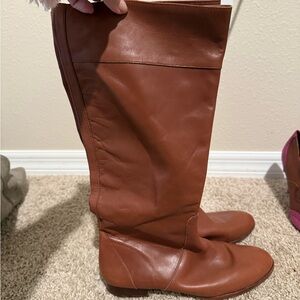 J. Crew Tan Over the Knee Leather Boots